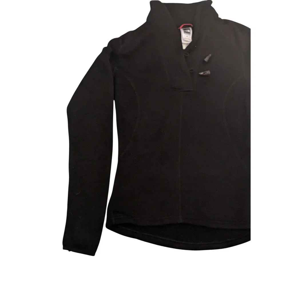 The‎ North Face Fleece Pullover Snap Mock Neck Soft Lightweight Black S - Picture 2 of 13